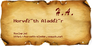 Horváth Aladár névjegykártya